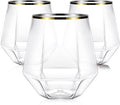 40 Pcak Plastic Stemless Wine cocktail Whiskey Champagne Glasses, 12 Oz Gold by Maaacute