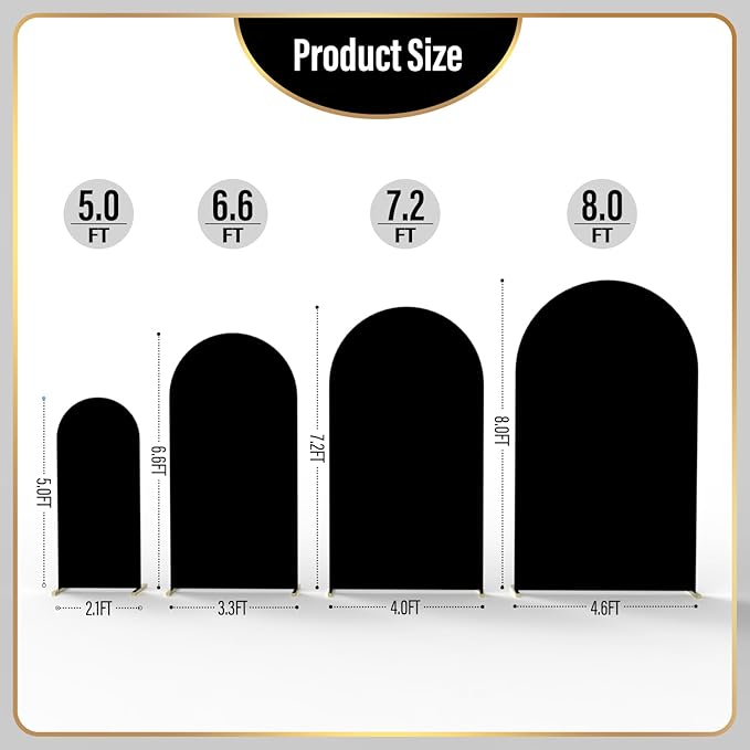 LEBENGURU Upgraded 7.2FT Wedding Arch Cover, Round Top Chiara Stand Covers - Image 4