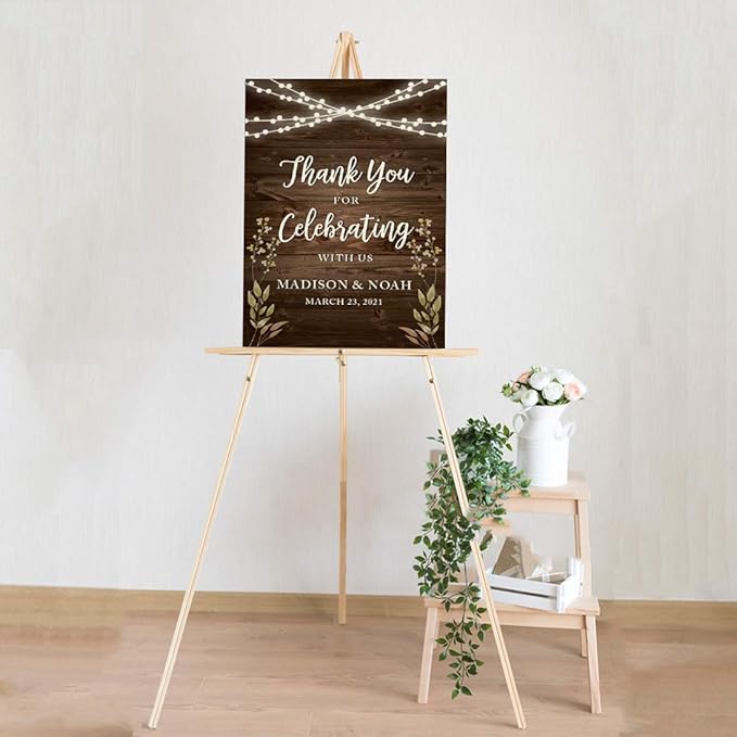Andaz Press Personalized Extra Large Wedding Easel Party Sign, 12x18-inch - Image 5
