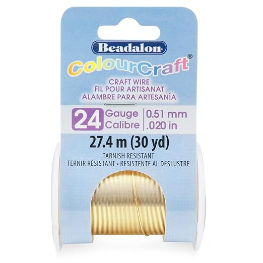 Beadalon ColourCraft Wire, 24 Gauge, Brass Light Color, 30 yd Spool by Beadalon