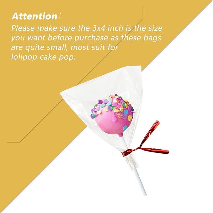 XLSFPY 100PCS Clear Cellophane Treat Bags - Image 3