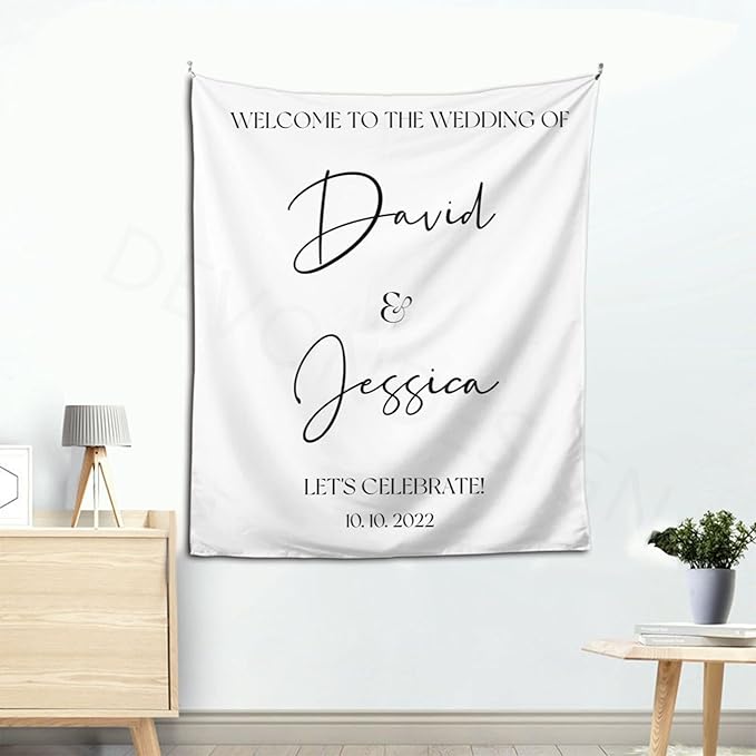 Welcome to Our Wedding Backdrop, Custom Tapestry - Image 5