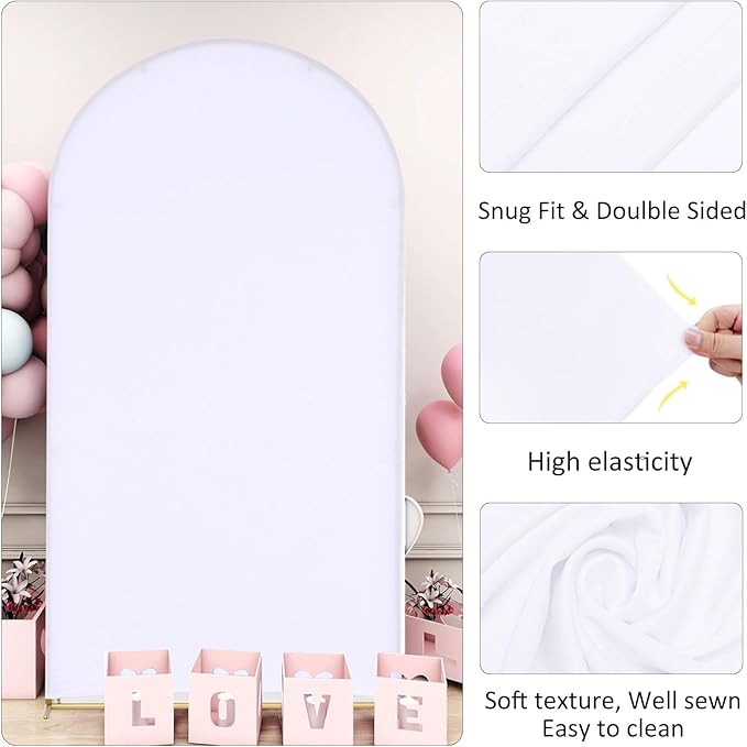 Vincidern 6.6FT Wedding Arch Backdrop Stand and White Cover, Metal Arch - Image 5