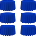 BRILLMAX 6 Pack Royal Blue Round Tablecloths 120 Inch by BRILLMAX