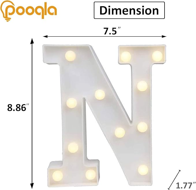 Pooqla LED Marquee Letter Lights, Warm White and Cool White Decorative Lighted - Image 5