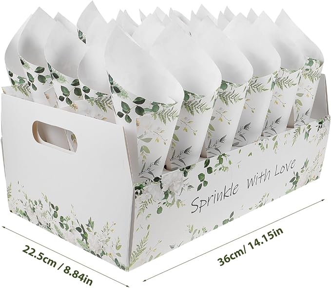 CIMAXIC Wedding Confetti Cone Holder Box - Image 2