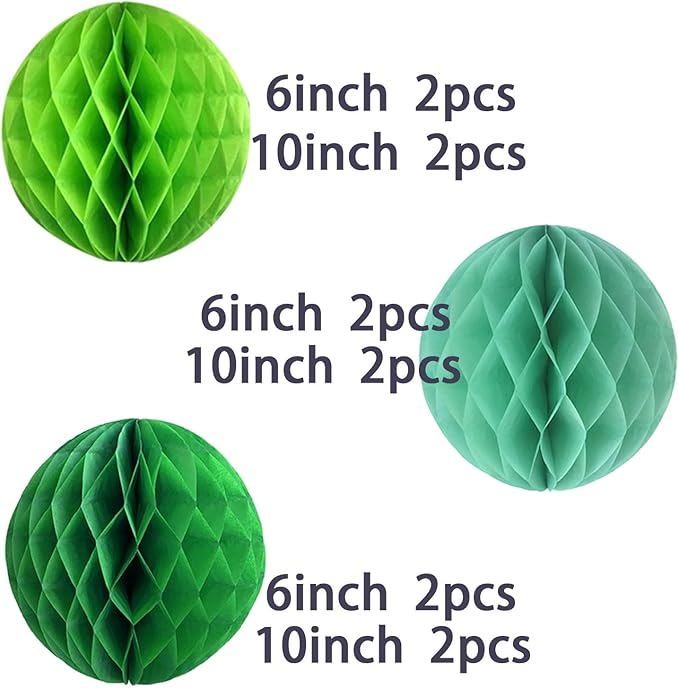 XIKSXITN Green Paper Honeycomb Balls - Image 2