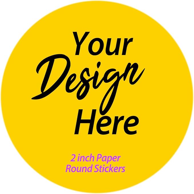 300 pcs Premium Custom Stickers Paper 2 inch Round Uncoated by SEESO
