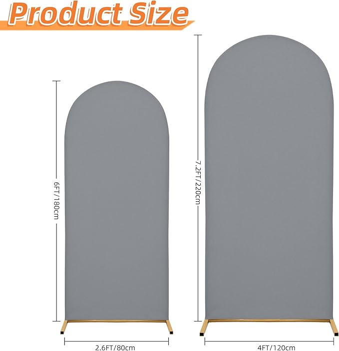 Wedding Arch Cover 7.2FT 6FT Arch Backdrop Cover Spandex Fitted Arch Cover - Image 2