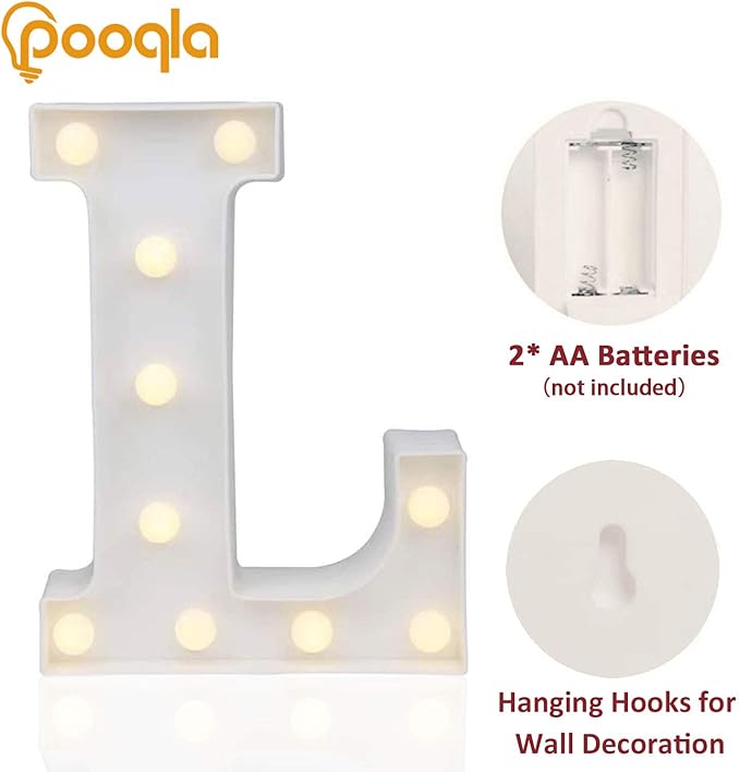 Pooqla LED Marquee Letter Lights Sign, Light Up Alphabet Letter - Image 2