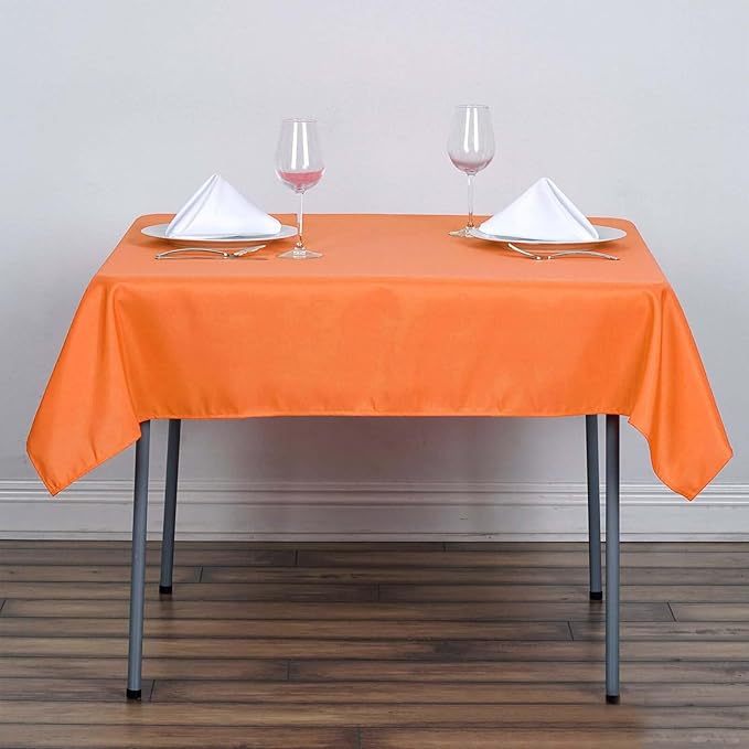 Efavormart 54x54 Orange Wholesale Linens Seamless Polyester Square Linen by efavormart