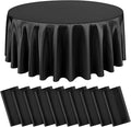 10 Packs Satin Tablecloth 120 Inch Black Round Table Cloth Silk Tablecloth by Lumaycens