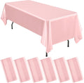 6 Packs Satin Tablecloth 57 x 108 Inch Rose Gold Rectangular Table Cloth Silk by Lumaycens