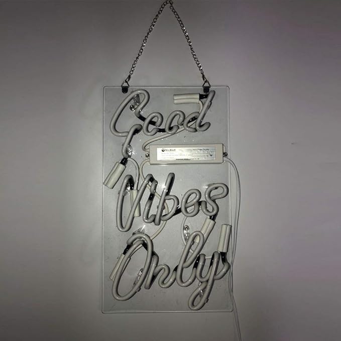 LiQi ™ GOOD VIBES ONLY Real Glass Handmade Neon Wall Signs - Image 3
