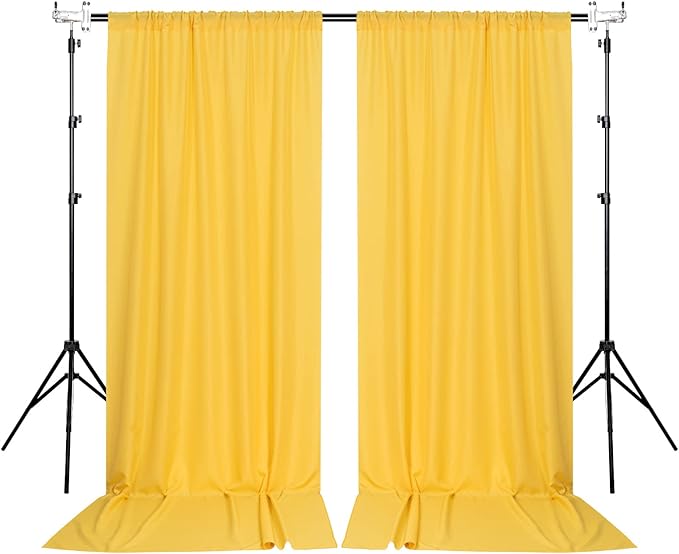 Yellow Backdrop Curtain for Parties Rod Pocket Yellow Curtains Photography - Image 8