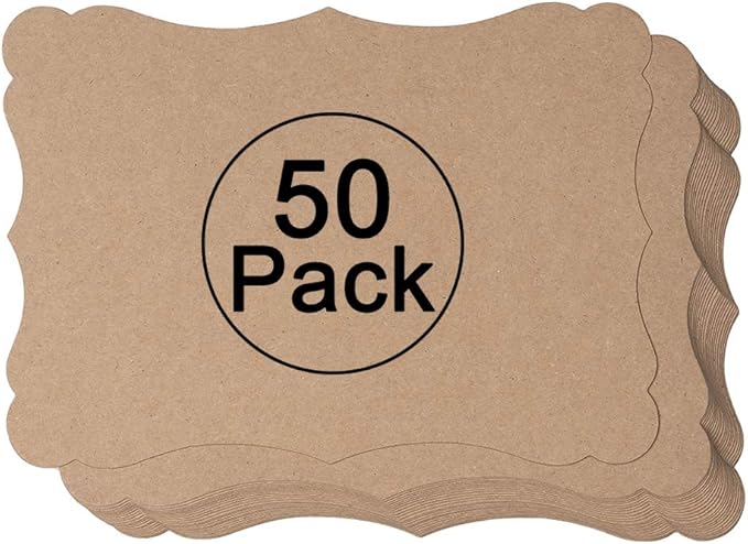 50 Pack Blank Kraft Cards Cardstock Thick Paper Brown Greeting Cards by Homtable