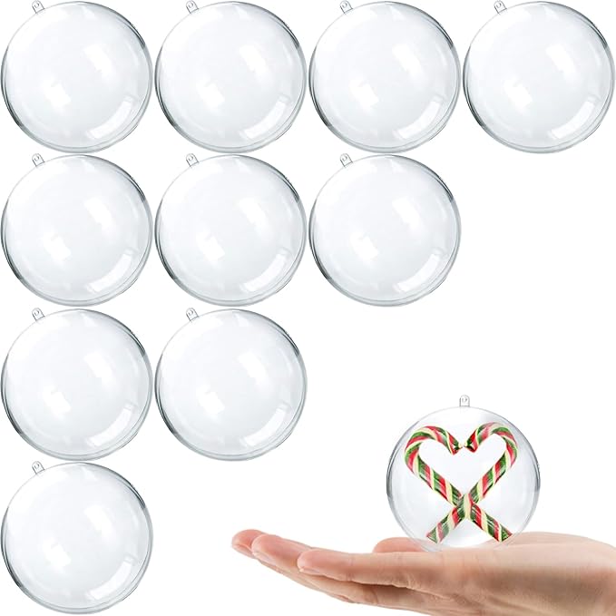 Jishi 10pk Clear Plastic Christmas Ornaments by Jishi