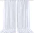 PARTISKY 10x10ft White Chiffon Sheer Backdrop Curtains -Wrinkle-Free Drapes by Partisky