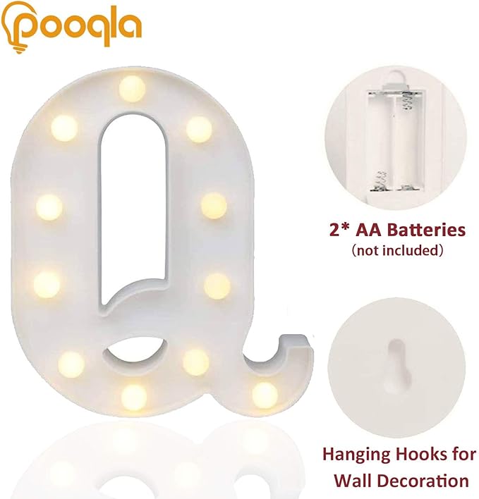 Pooqla LED Marquee Letter Lights Sign, Light Up Alphabet Letter - Image 4