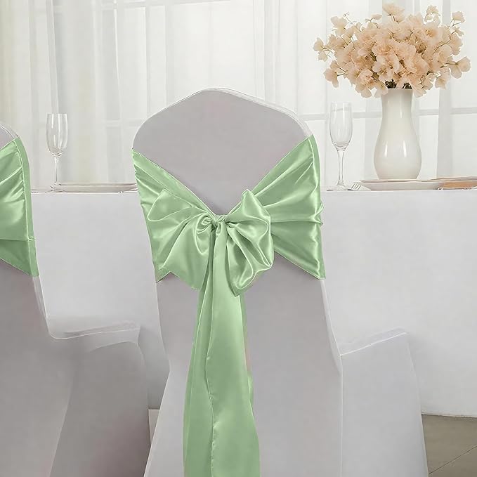 10 Pack Sage Green Satin Table Runner 12x108 Inches Long, Bright Silky Smooth - Image 5