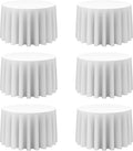 BRILLMAX 6 Pack White Round Tablecloths 108 Inch by BRILLMAX