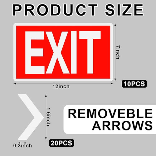 10 Pcs Glow in the Dark Exit Signs - Image 2