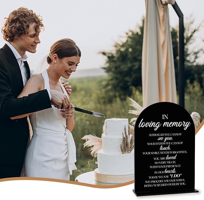 Black In Loving Memory Wedding Sign, In Memory Wedding Sign - Image 5