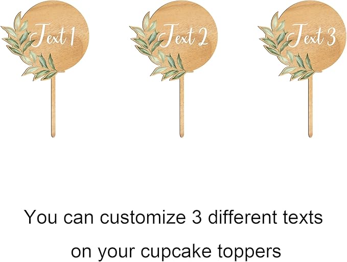 Custom Cupcake Toppers Cake Decorations in Wood - Image 2