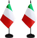 Italy Italian Deluxe Desk Flag Set Small Mini Miniature Italy Italian Table by tibijoy