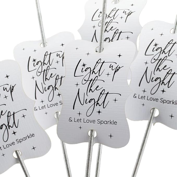 Summer-Ray 50pcs Light up The Night & Let Love Sparkle Wedding Sparkler Tags - Image 2