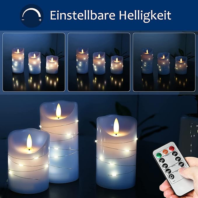 danip Sky Blue LED Flameless Candle, - Image 3