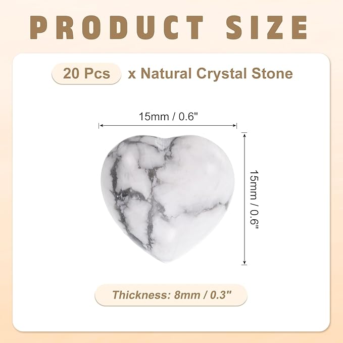 PATIKIL 20 Pcs Natural Heart Shaped Crystal Stone, 0.6 Inch Mini Polished Love - Image 2