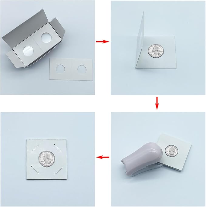 200 PCS Premium Cardboard Coin Flips 2 x 2 inch Coin Collection Supplies - Image 4