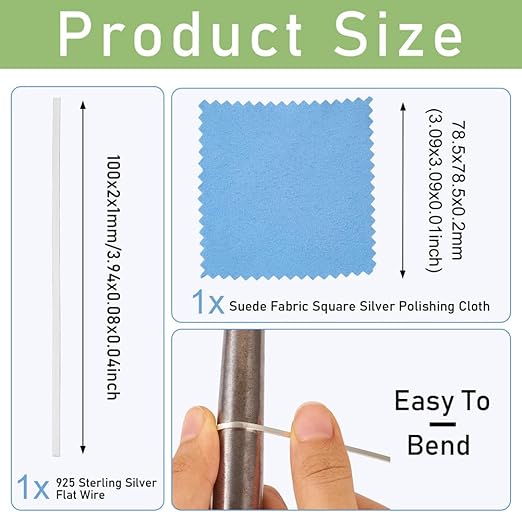 Fashewelry 0.3 ft 925 Sterling Silver Flat Bezel Strip Wire 2mm Soft Metal - Image 3