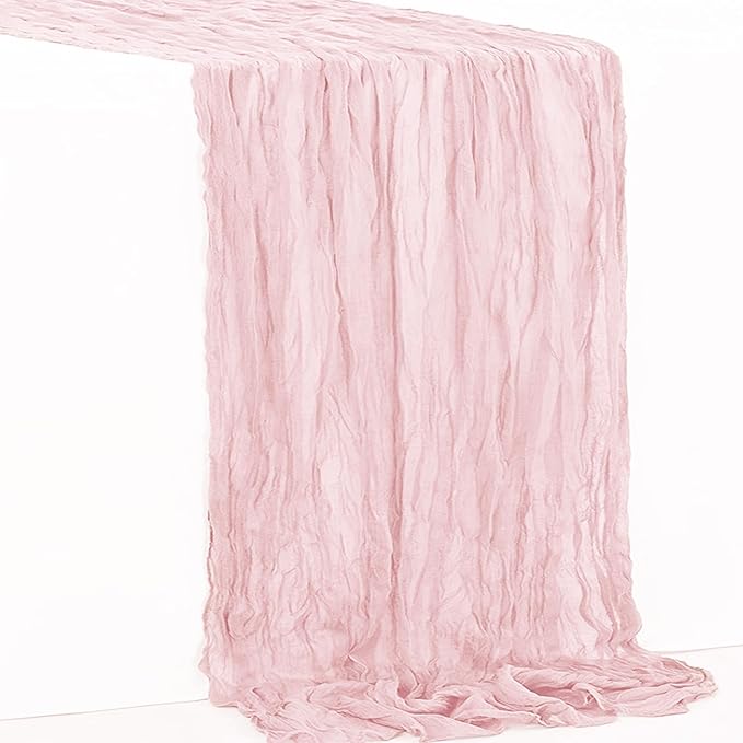 6 Pack Dusty Pink Cheesecloth Table Runner 35x120 Inch 10Ft Rustic Gauze Cheese - Image 7