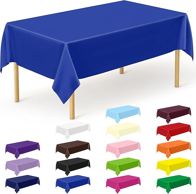 12 PCS Waterproof Plastic Table Cloth, Table Cloth Rectangle Table, 54 X 108 IN by QZYL