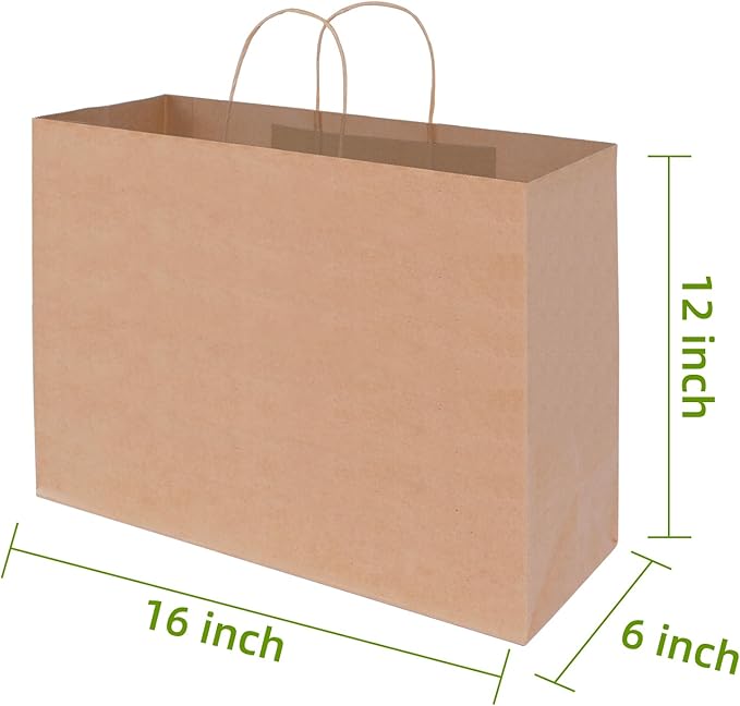 Johuivo Brown Paper Bags with Handles, Recyclable Kraft Gift Bag and Retail Bag - Image 6