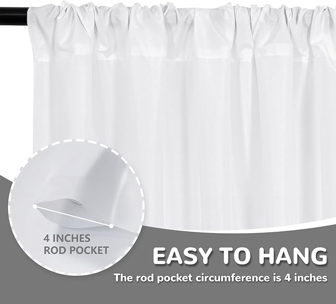 MEETSKY White Backdrop Curtain for Parties Wedding Decor- White Wedding - Image 5