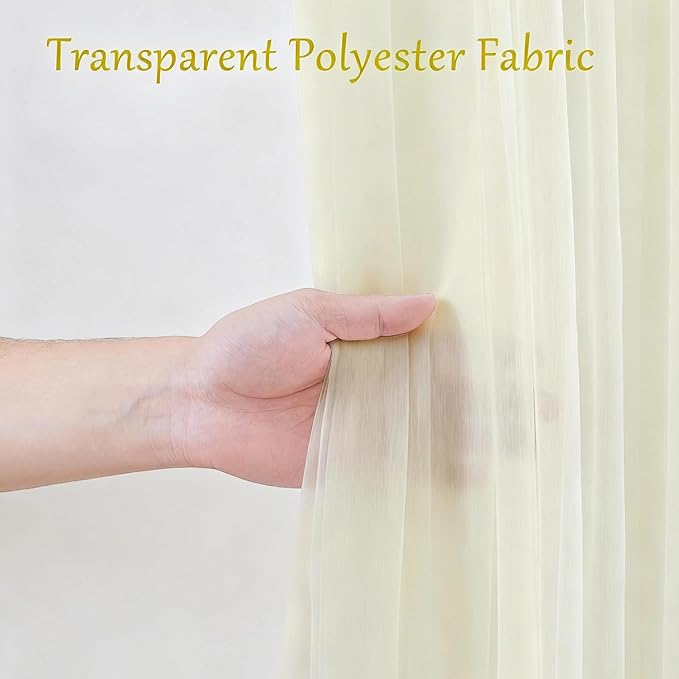 10x10 Ivory Tulle Backdrop Curtains - Image 5