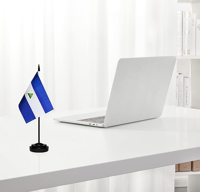 12 Pack Nicaragua Desk Flags Set, Nicaraguan Small Mini Table Office Flags - Image 7
