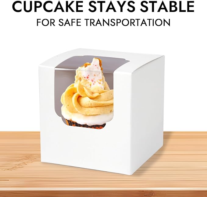 JCD 120 Packs Individual Cupcake Box White - Image 5