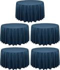 LTC LINENS 5 Pack 108 Inch Round Tablecloths Navy Blue by LTCLINENS