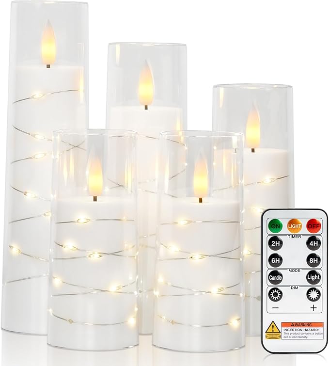 Raycare Flameless Candle with Remote Timer – 5 Flickering Acrylic Battery by Raycare