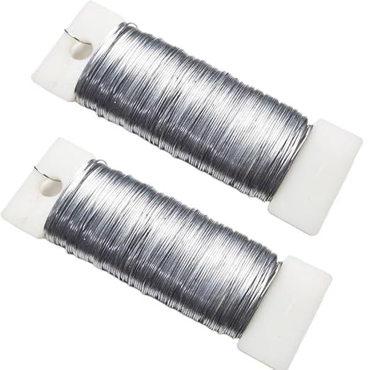 76Yards 22Gauge Silver Metal Floral Wire Flexible Paddle Florist Garden Wire by Unknown