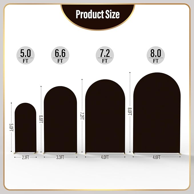 LEBENGURU Upgraded 7.2FT Wedding Arch Cover, Round Top Chiara Stand Covers - Image 4
