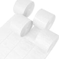 PartyWoo White Crepe Paper Streamers 4pcs 328ft Pack of Pearl White Crepe Paper by PartyWoo