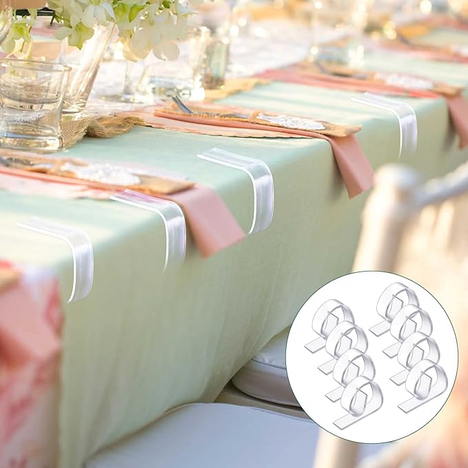 Eccliy 150 Pieces Transparent Clear Tablecloth Clips Plastic Table Cloth Clips - Image 5