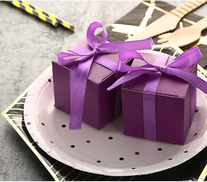 AWELL Purple Gift Candy Box Bulk 2x2x2 inches - Image 2