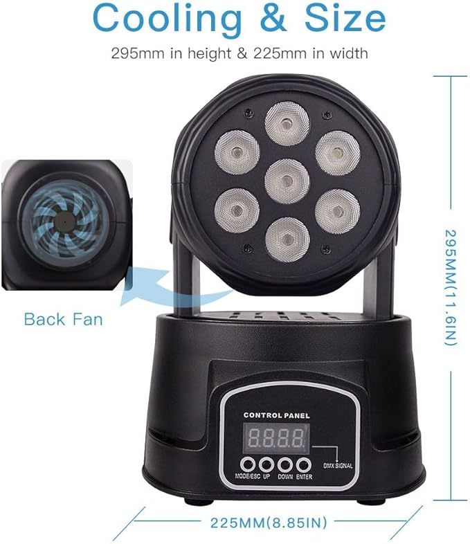 BETOPPER DJ Lights Moving Head, 7x8W RGBW Sound Activated/DMX Lighting - Image 4