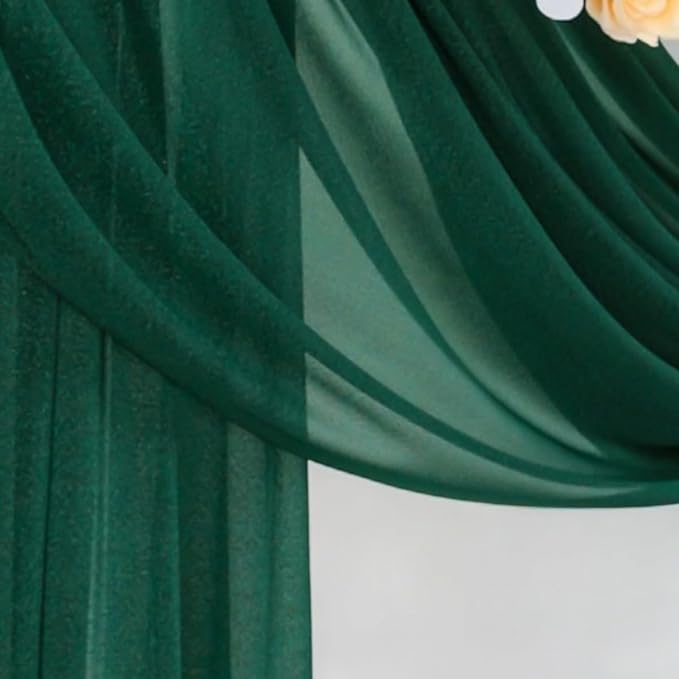 Emerald Green Wedding Arch Draping Fabric 2 Panels 29" x 20 FT Wedding Drapes - Image 4